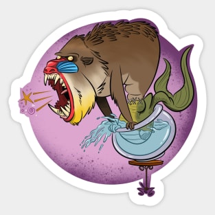 Mandrill Mermaid Sticker